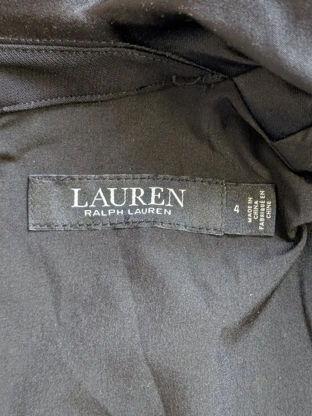 Lauren Ralph Lauren Zeenai Crepe Tuxedo Gown Black Twist Front Slit Gown Size 4 - Picture 7 of 13